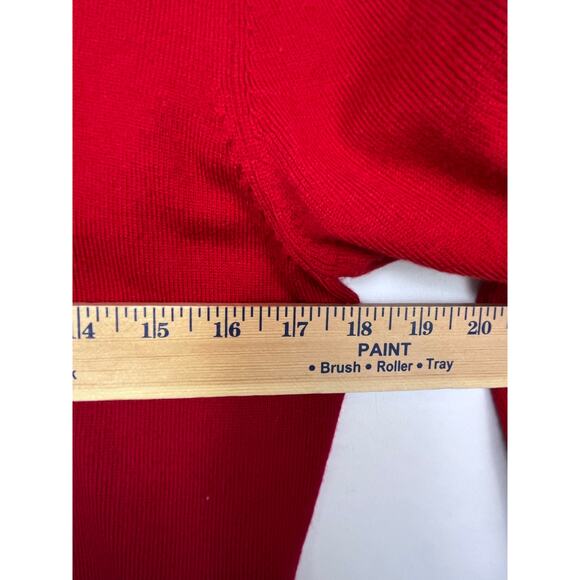 J. Peterman Womens Medium Red Long Sleeve Wool Satin Blend Pullover Sweater - Picture 4 of 7